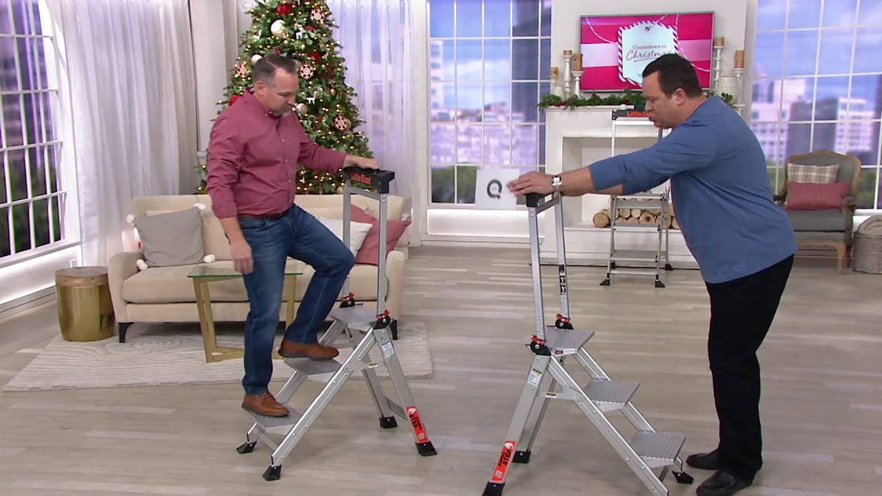 Little Giant Jumbo 3-Step Lightweight Step Stool w/ Safety Bar on QVC
