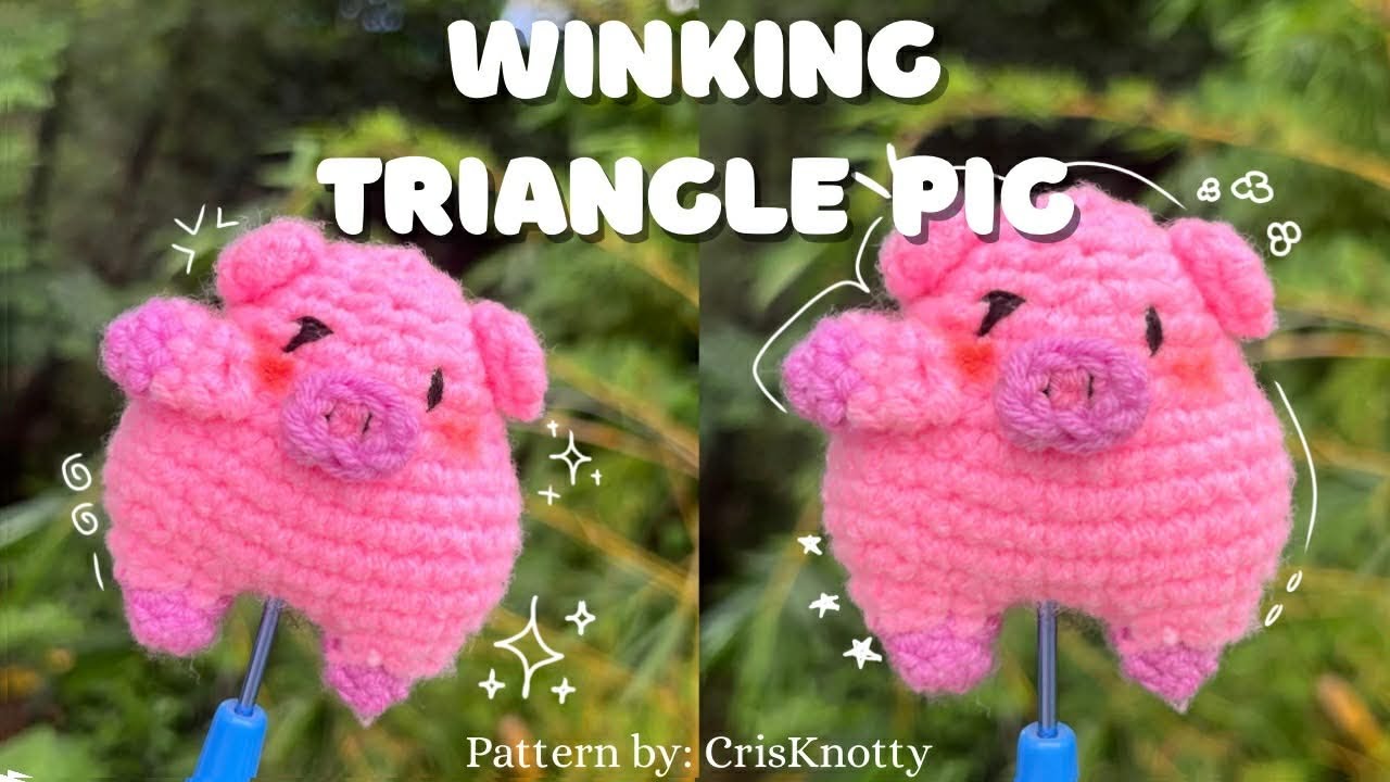 🐷 Winking Triangle Pig Crochet │ Amigurumi tutorial