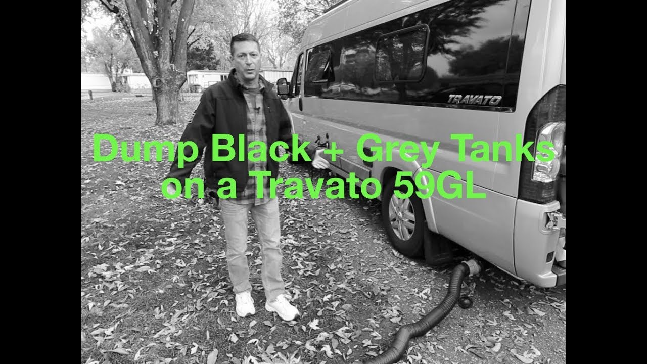 HOW TO DUMP Tanks & DISCONNECT Shore-power CLASS B RV Travato  |  Vanlife in a Travato GL