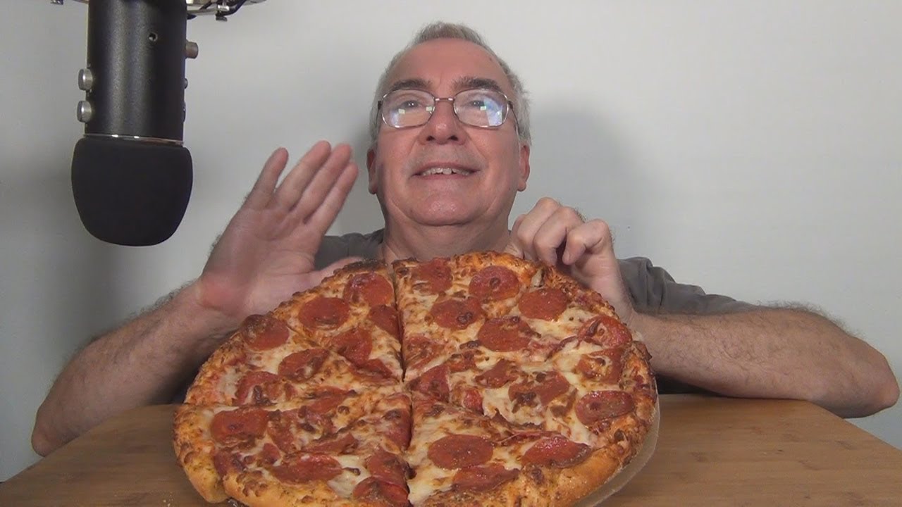 ASMR Eating Domino's Double Pepperoni Double Cheese Pizza