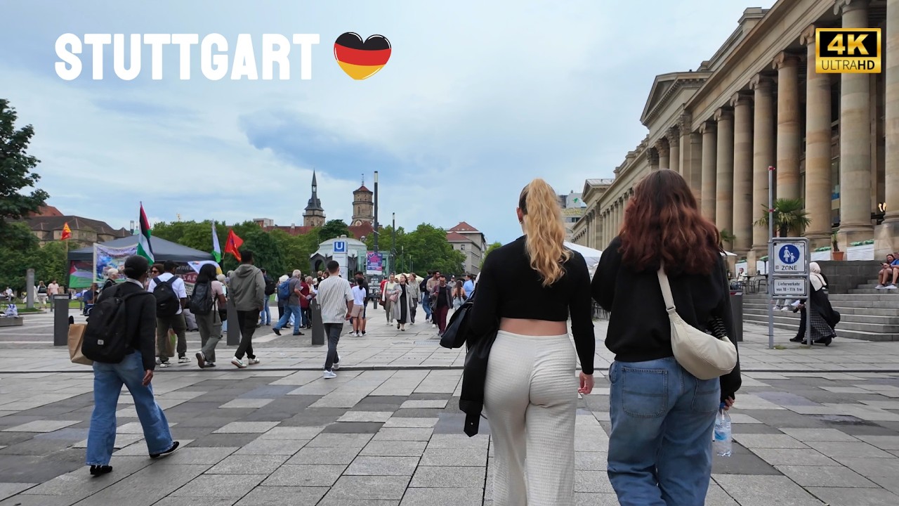 Stuttgart Spring Walk 🌸 Germany | Relaxing City Tour 4K European Vibes
