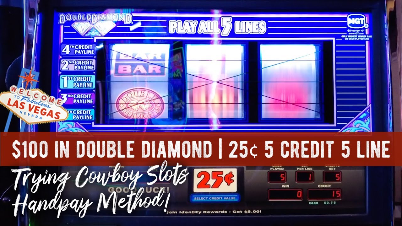 Trying the Cowboy Slots Handpay Method on a 5 Line Double Diamond in Las Vegas | Step 1
