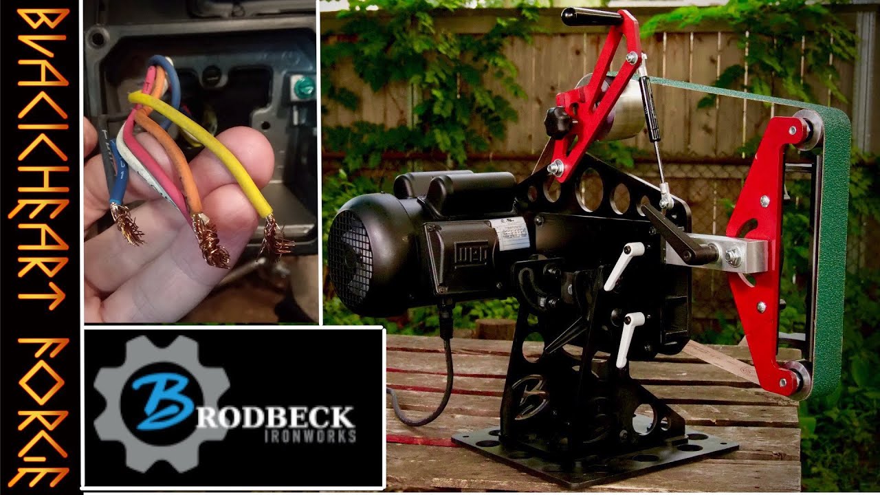 Brodbeck Ironworks 2x72 Grinder; Unboxing, Assembly and WEG Motor Wiring (No Welding)