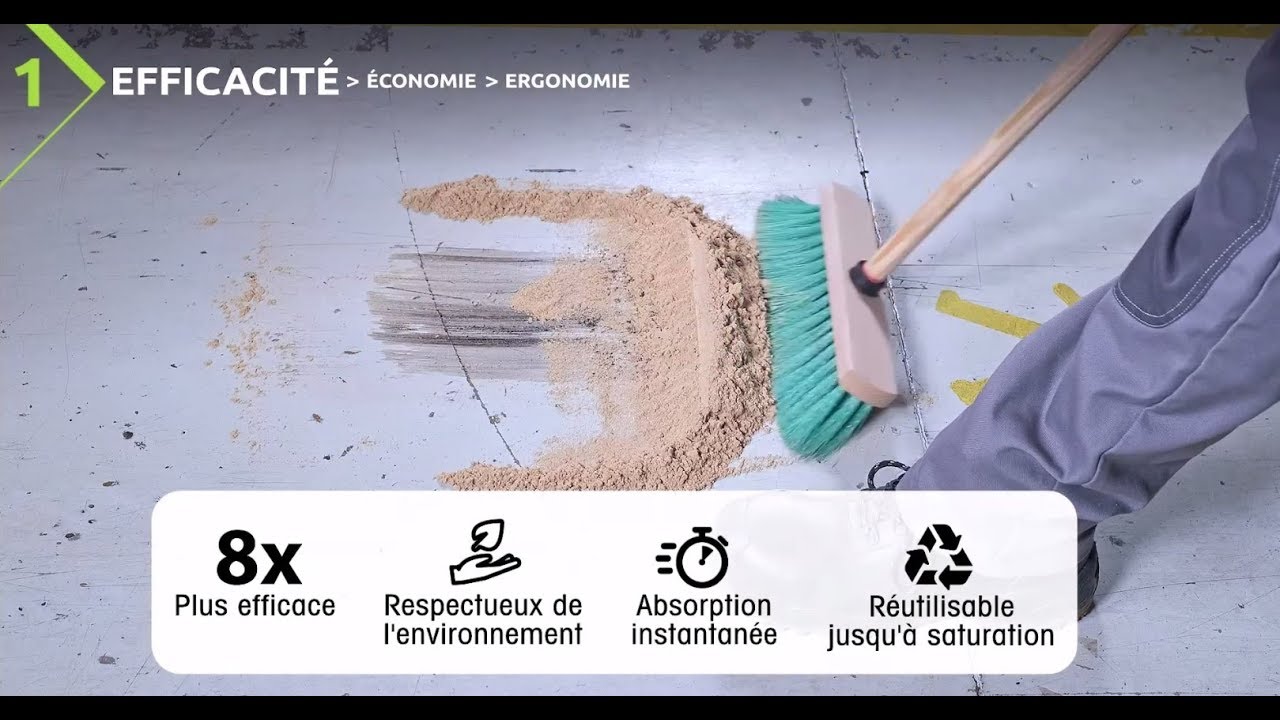 Nettoyer les taches d'huile, hydrocarbure & produits chimiques - Recycleur d’absorbant tout-en-un