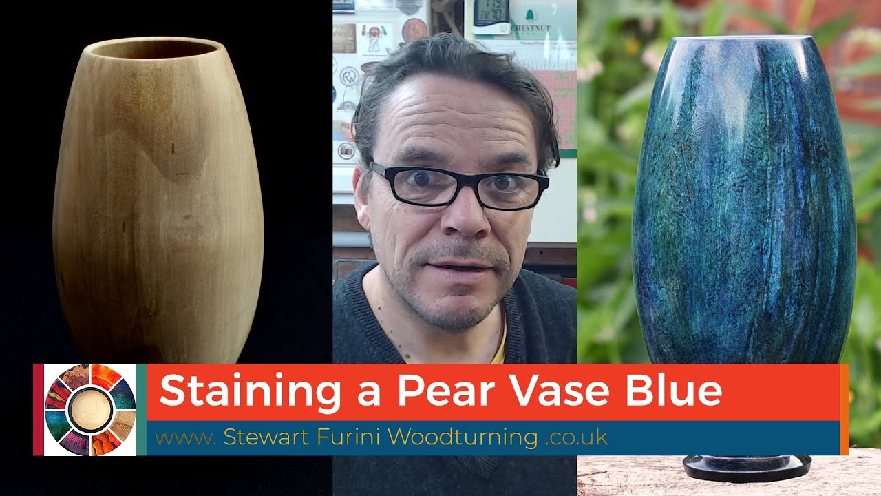 Staining a Pear Vase Blue