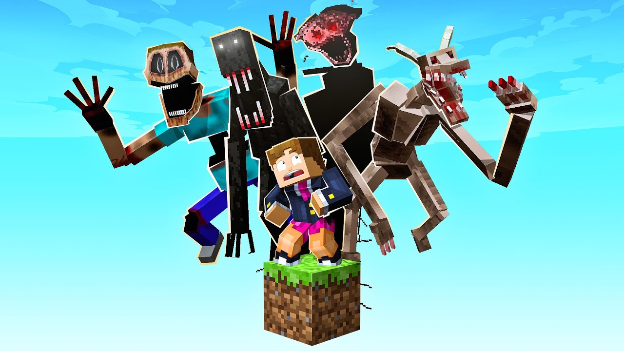 TODOS OS MONSTROS em UM BLOCO no MINECRAFT!