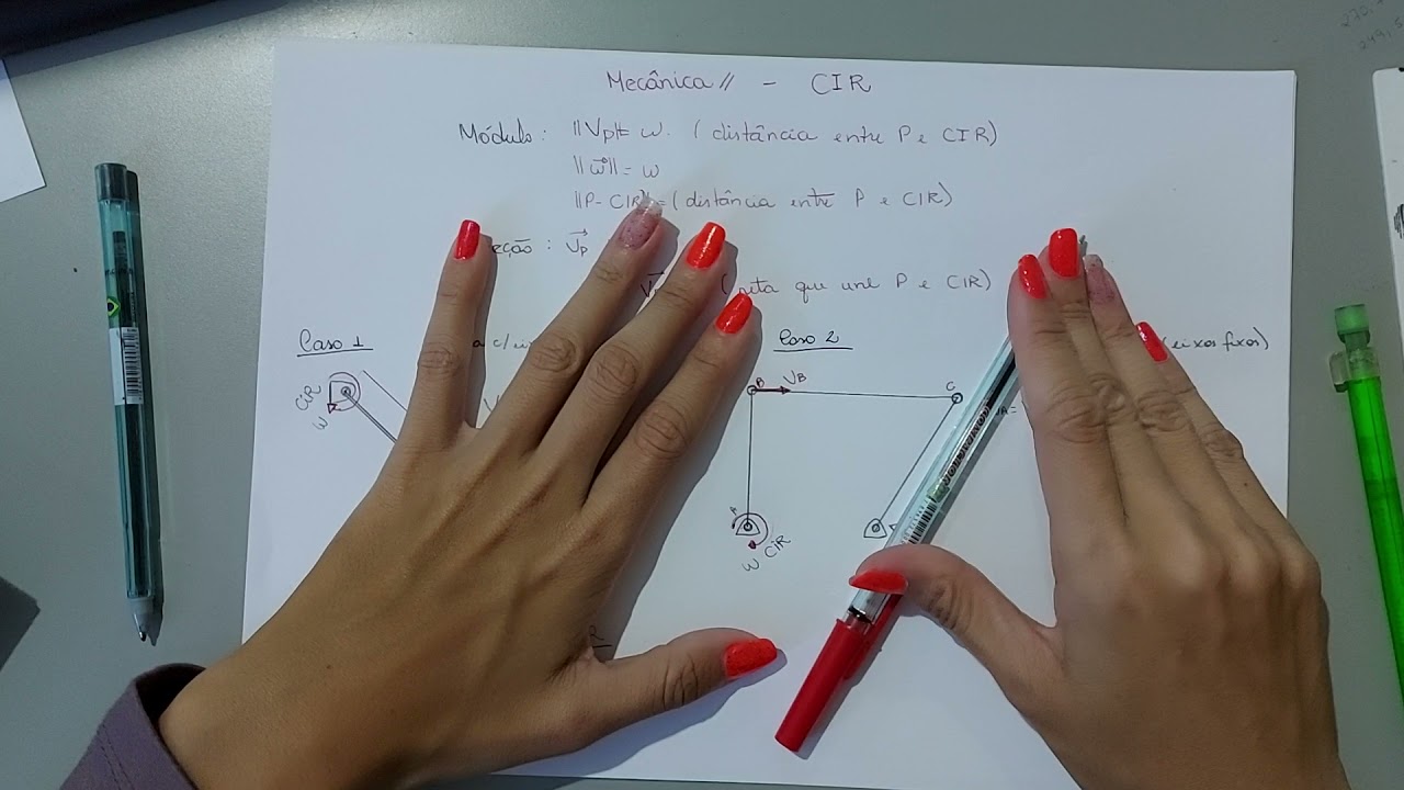 MECÂNICA - Movimento plano em torno do eixo fixo - CIR - Centro instantâneo de rotação - PARTE 1