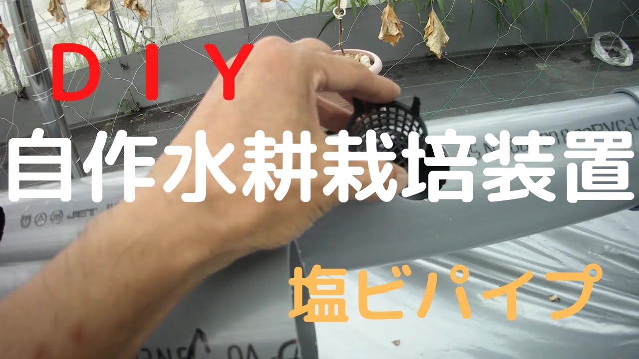 自作水耕栽培装置製作・塩ビパイプ・ＤＩＹ