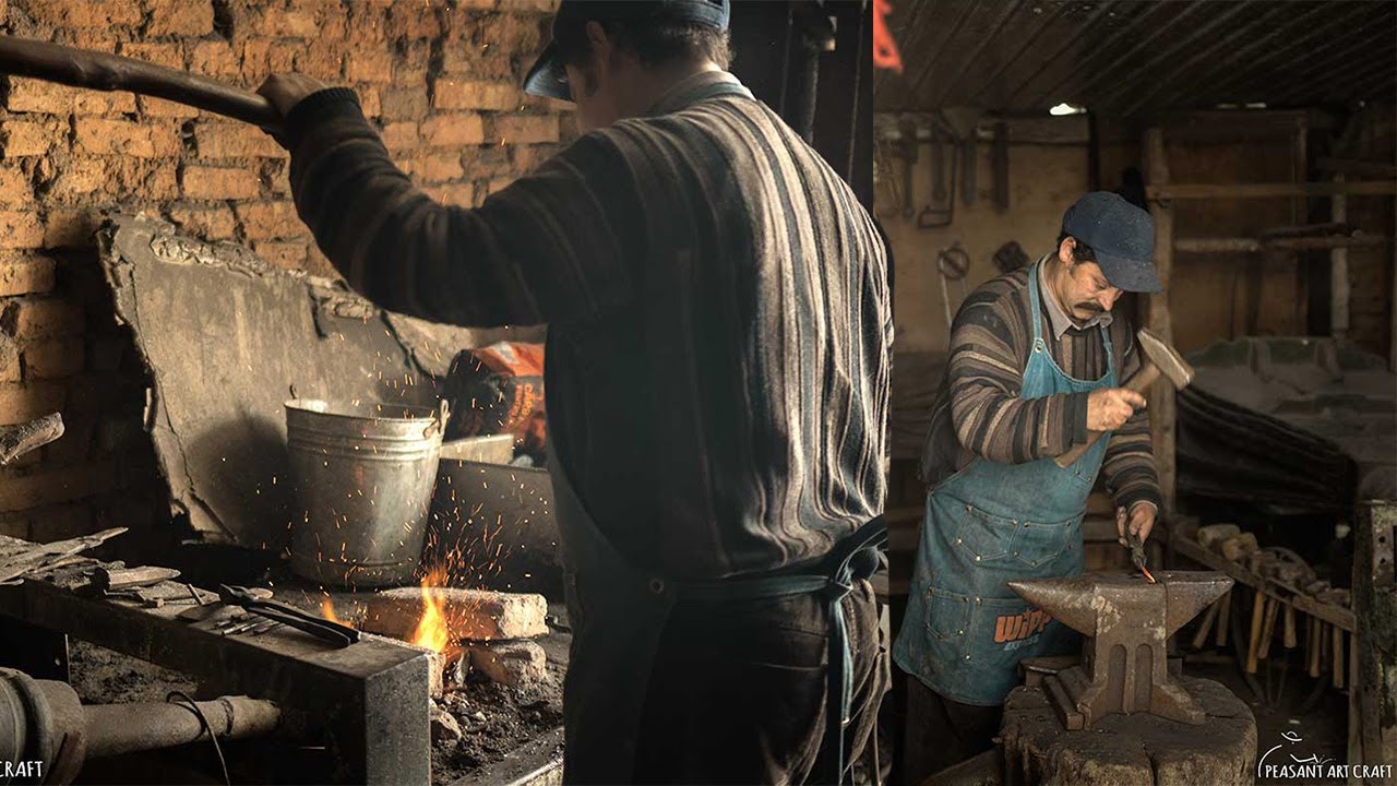 Blacksmith Making a Horse Shoe