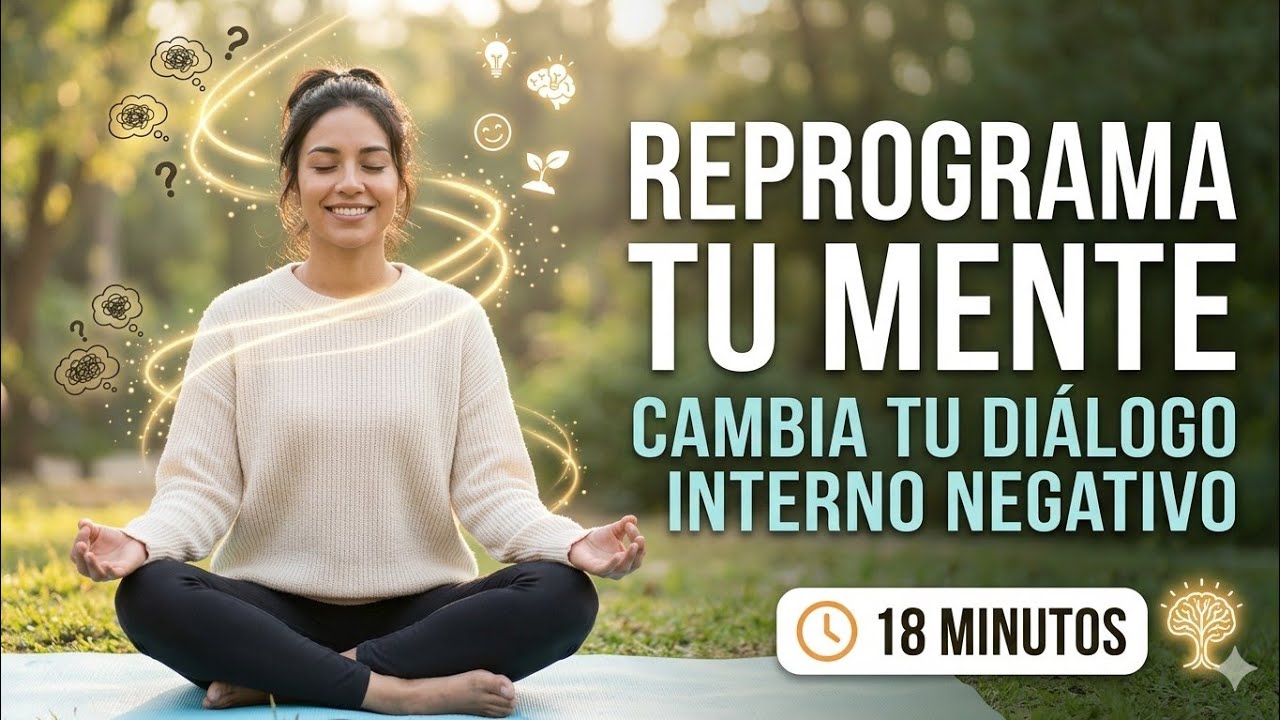 REPROGRAMA TU MENTE - Meditación guiada 18 min para cambiar tu dialogo interno negativo