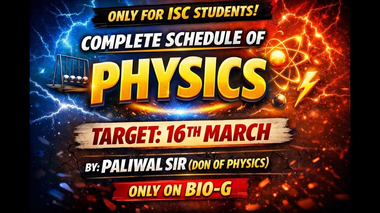 12th ISC  Boards Physics Schedule  |Live