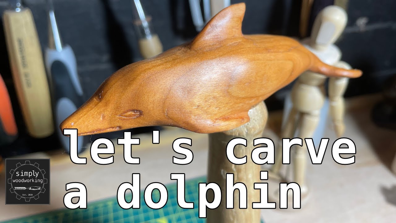 Simply Woodworking - Let's carve a dolphin - Cherry wood carving