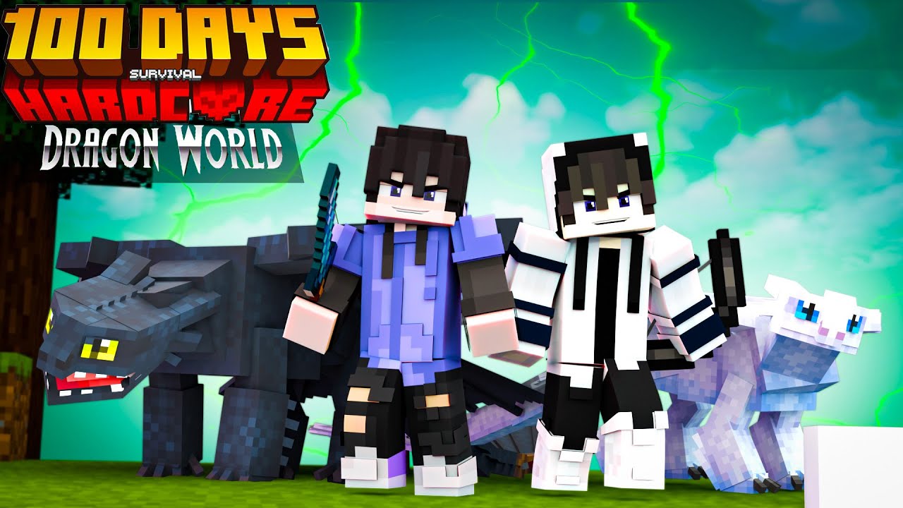 We Survived 100 Days With Dragons in Minecraft