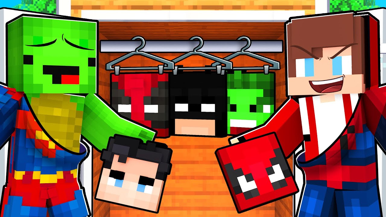 JJ and Mikey Use SUPERHEROES Costumes to PRANK in Minecraft - Maizen