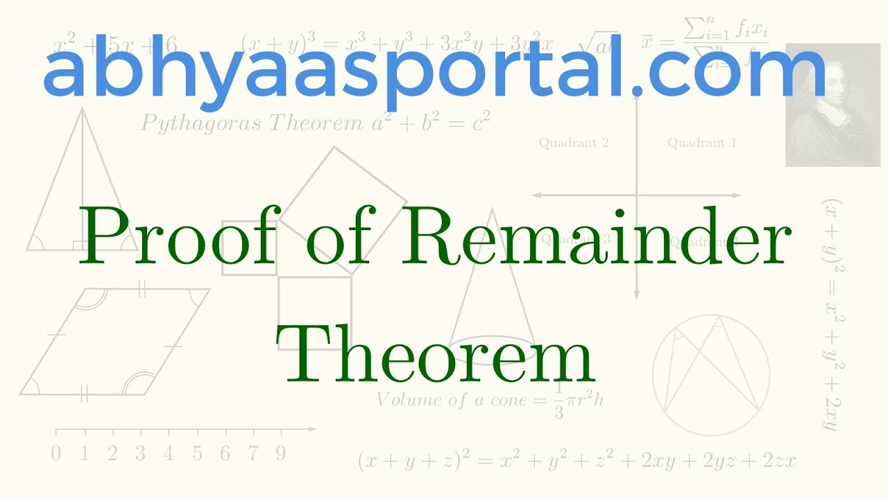 Proof of Remainder Theorem