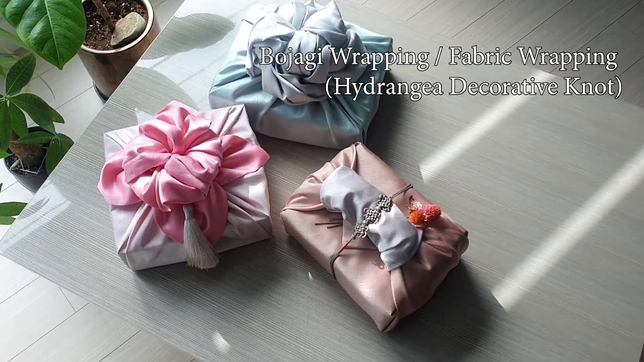 Bojagi Tutorial - Hydrangea Decorative Knot | How to Wrap Bojagi,  Korean Cloth Gift Wrap, 보자기