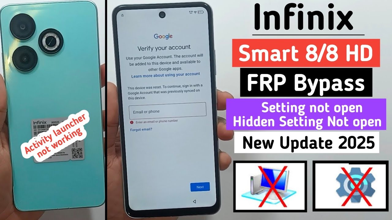 Infinix Smart 8 | 8 HD Google/Frp Bypass Android 13 | New Method 2025 | Setting Not Open🔥Without Pc