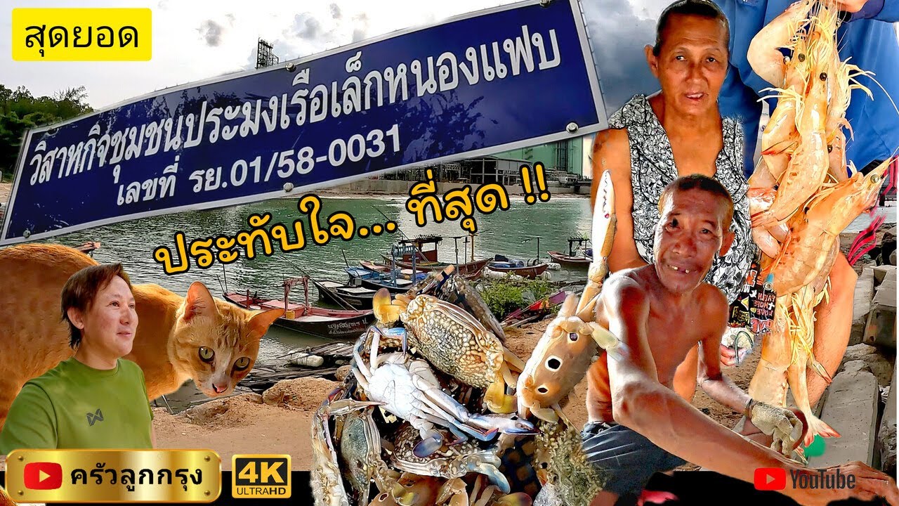 ตลาดประมงเรือเล็กหาดหนองแฟบ กุ้งแชบ๊วย สด-เยอะมาก สัมผัสวิถีชีวิต-ชาวประมง #บ้านฉาง #ระยอง #วิสาหกิจ