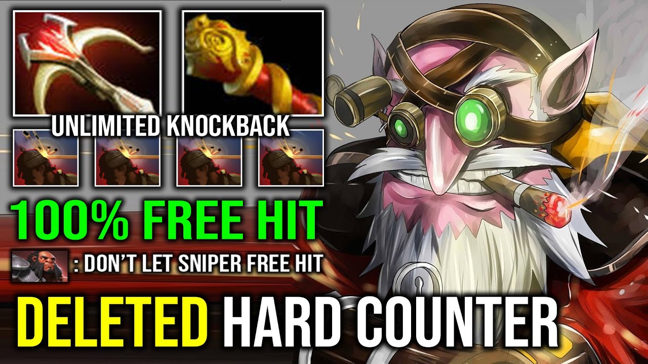EPIC FREE HIT Even Hard Counter Can't Get Close Unlimited Crit Knockback Super Carry Sniper Dota 2