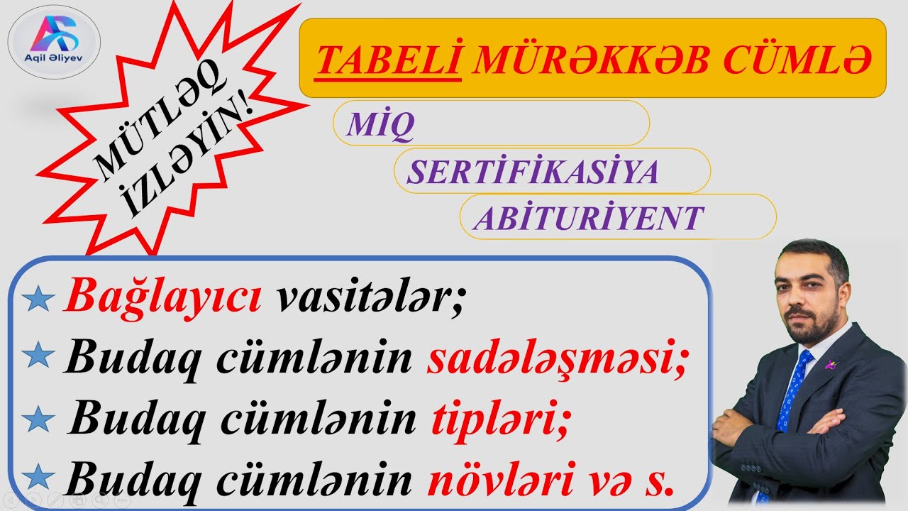 XÜSUSİ VİDEO - TABELİ MÜRƏKKƏB CÜMLƏ! #miq #abituriyent #sertifikasiya #azdili #grammar