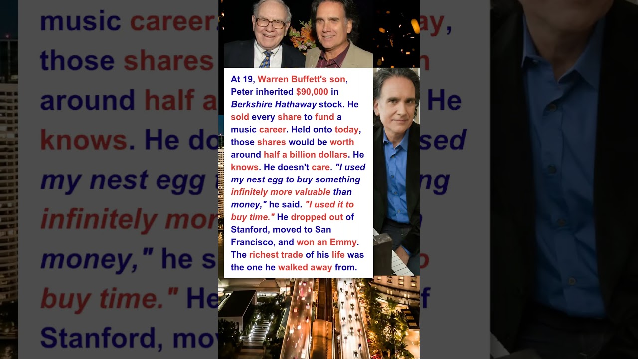How Warren Buffett's Son Threw Away $500M, Sold His $90K Inheritance at 19