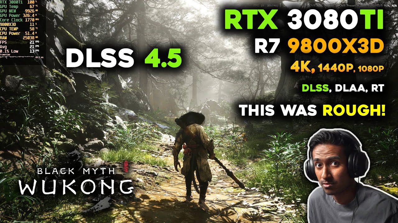 Black Myth: Вуконг на RTX 3080Ti с DLSS 4.5 | Не впечатляет | 4K, 1440p, 1080p