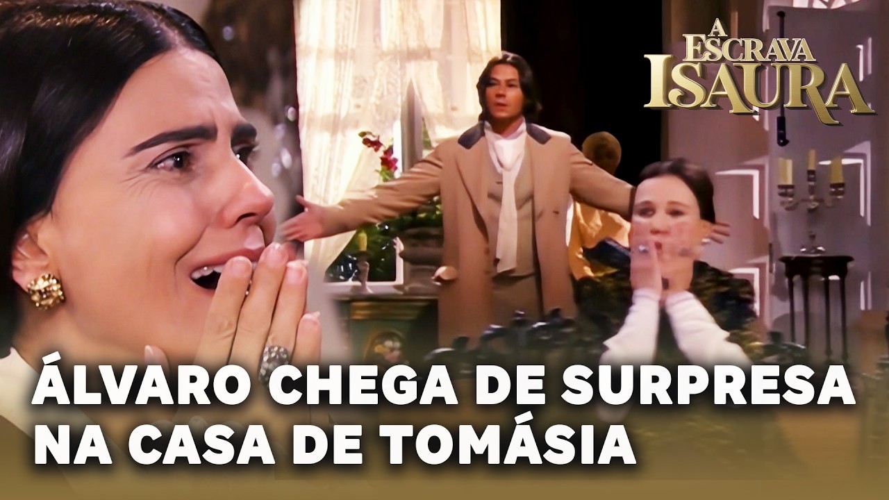 A ESCRAVA ISAURA: Álvaro chega de surpresa na casa de Tomásia