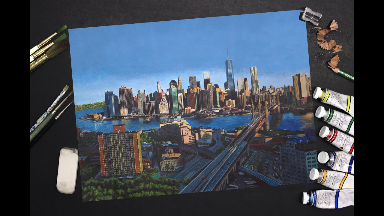 Hyperrealistic New York Skyline Painting