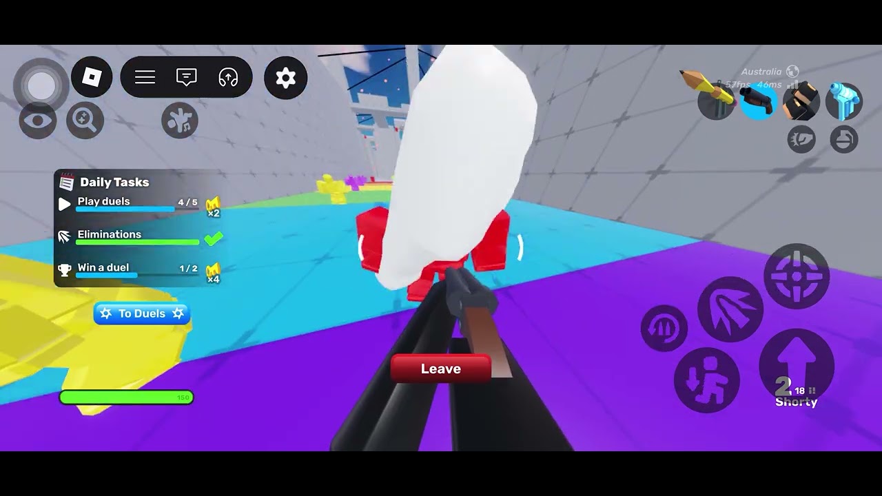 my brother tryed to do the bazooka (rpg)fist freeze ray shorty combo