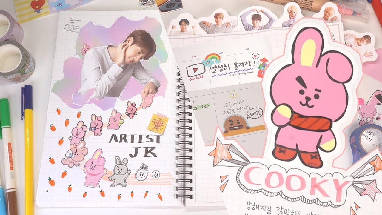 BT21 다이어리 꾸미기 | 시즌그리팅 3월 | BT21 Bullet Journal | Plan With Me | March 2019
