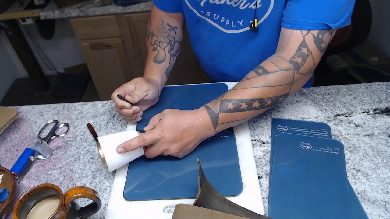 Making a Zippered Notebook with the template from Maker's Leather Supply