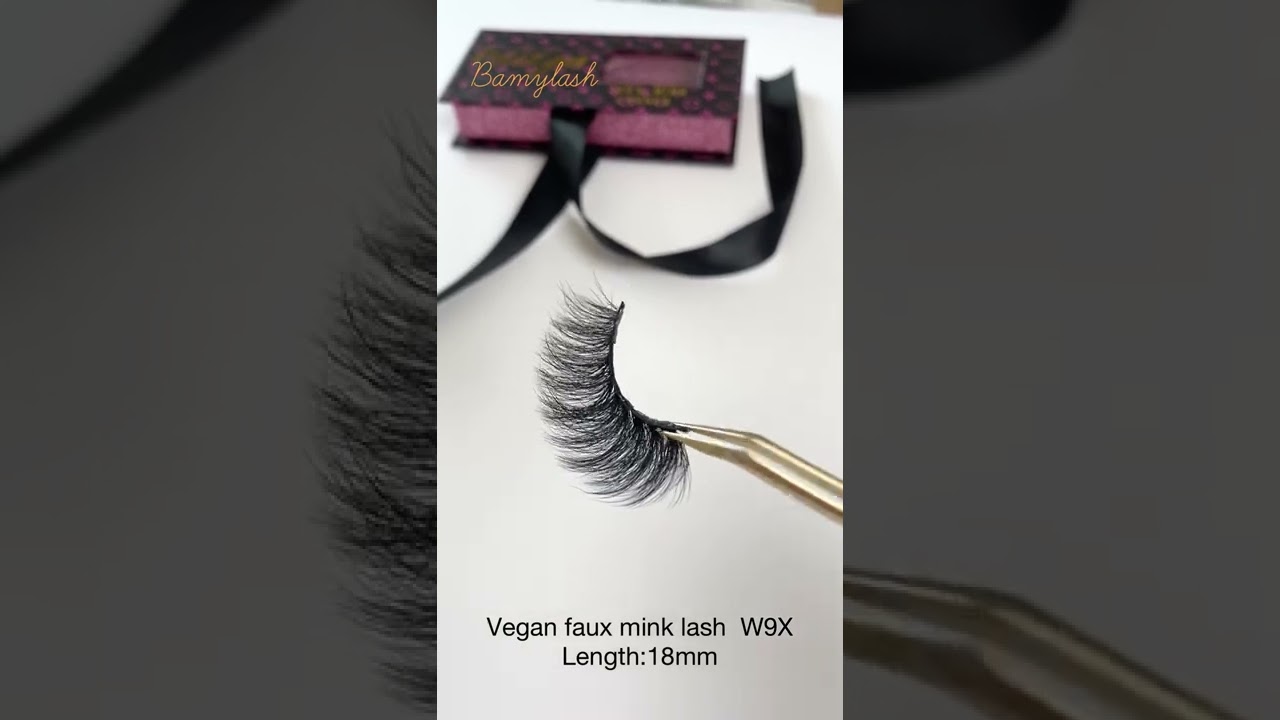 vegan 3d wispy faux mink eyelash lash W9X︱Bamylash︱professional eyelash vendor wholesale #shorts
