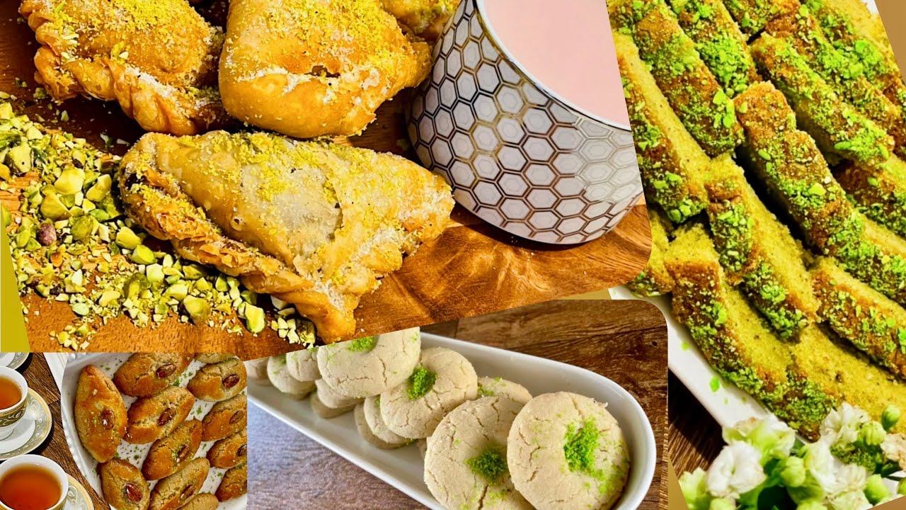EID SPECIAL // Sweet Samosas, Sekerpare, Pistachio Cake, Kulcha Khatai //#سمبوسة شیرین#مزار،کیک پسته