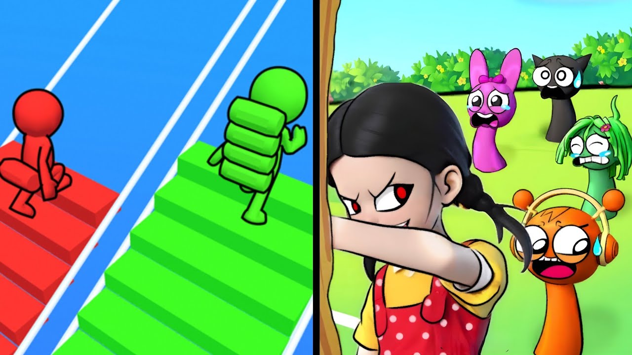 Bridge Race Vs Spranky Survival 🧑‍💻🧟👹🦊 Max All Levels Android iOS Gameplay Ep 1082