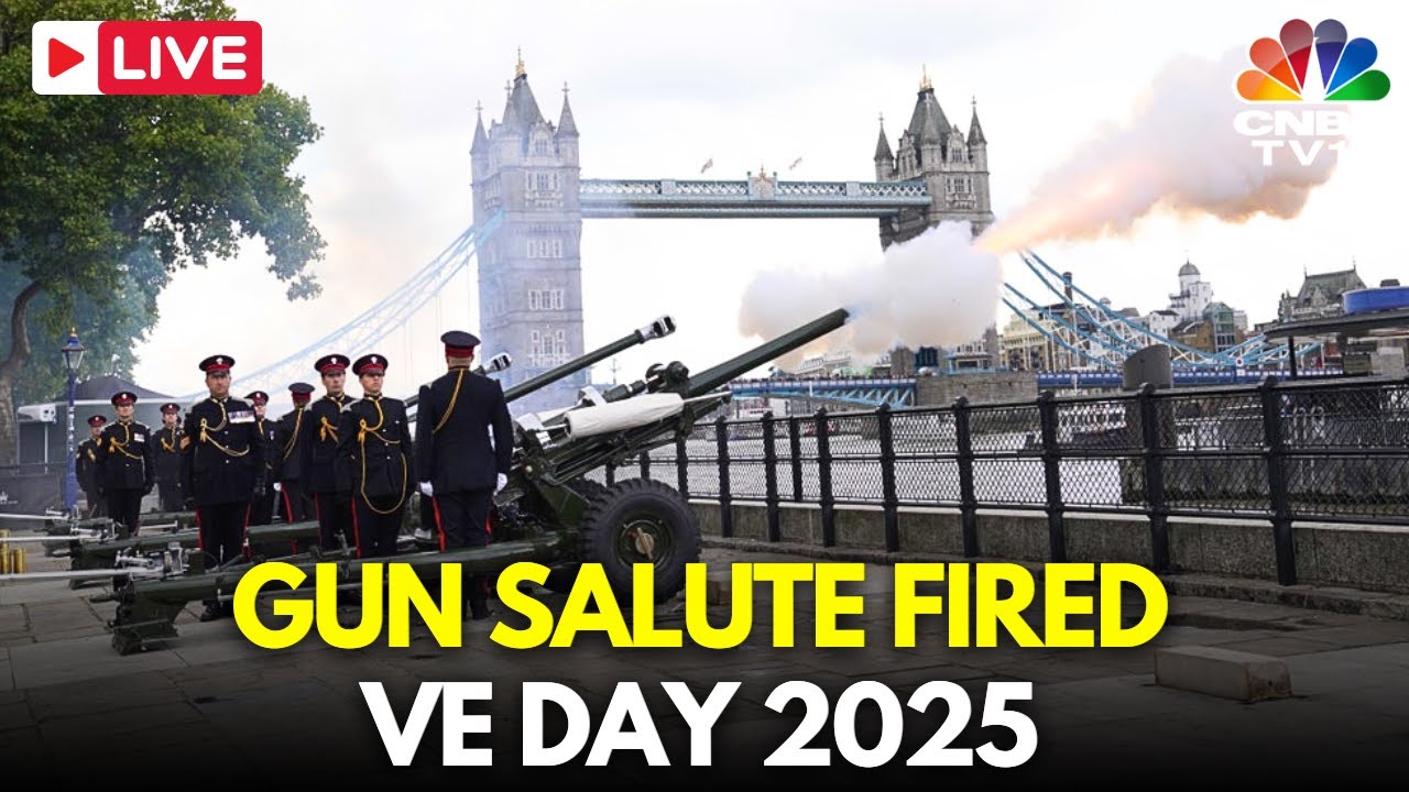 UK LIVE: Gun Salute Fired from HMS Belfast on the River Thames to mark VE Day Celebration | N18G