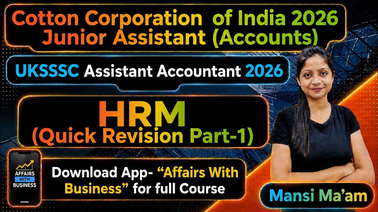 CCI Junior Assistant (Accounts) || Revision Session Class - 7 || Junior Assistant Vacancy 2026