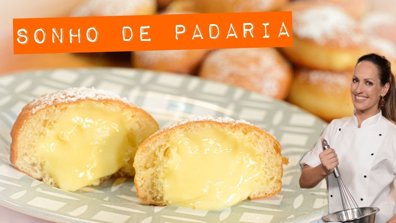 COMO FAZER SONHO DE PADARIA COM RECHEIO DE CREME DE BAUNILHA | RECEITA FÁCIL | Chef Raquel Novais