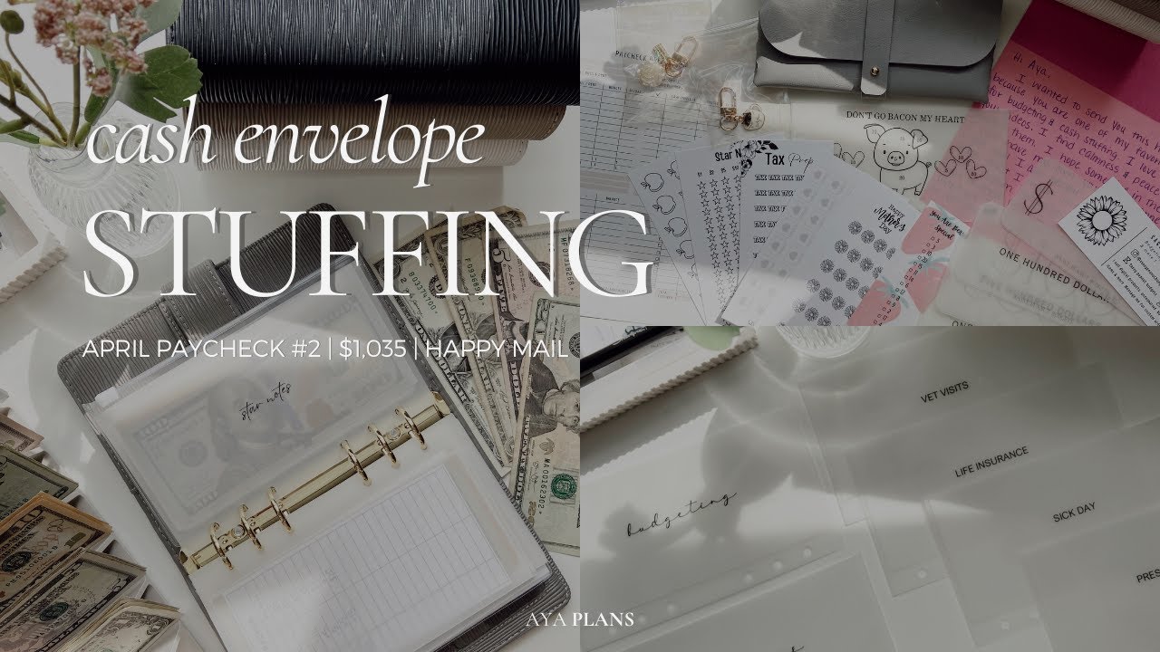 Cash Envelope Stuffing | $1,035 | Happy Mail from SassyPeanutBudgets + JasminesWallet