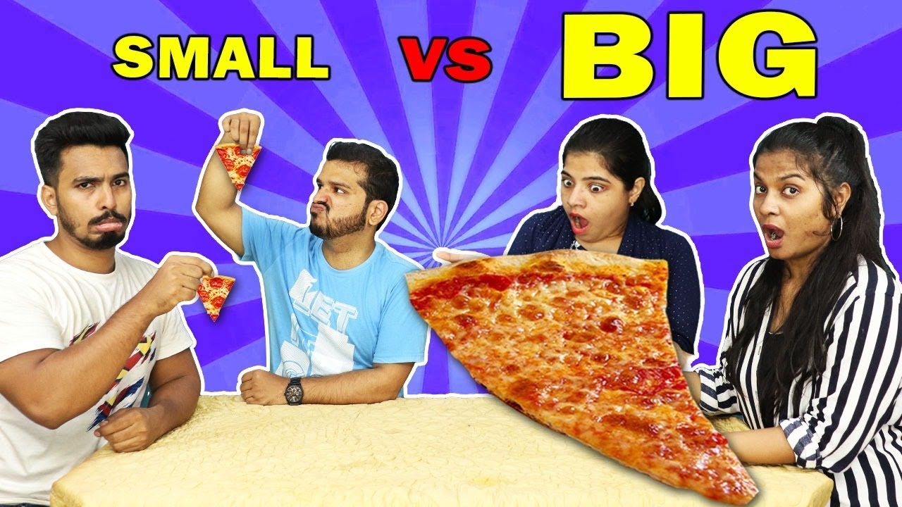 SMALL VS  BIG EATING COMPETITION ! TINY VS GIANT FOOD CHALLENGE