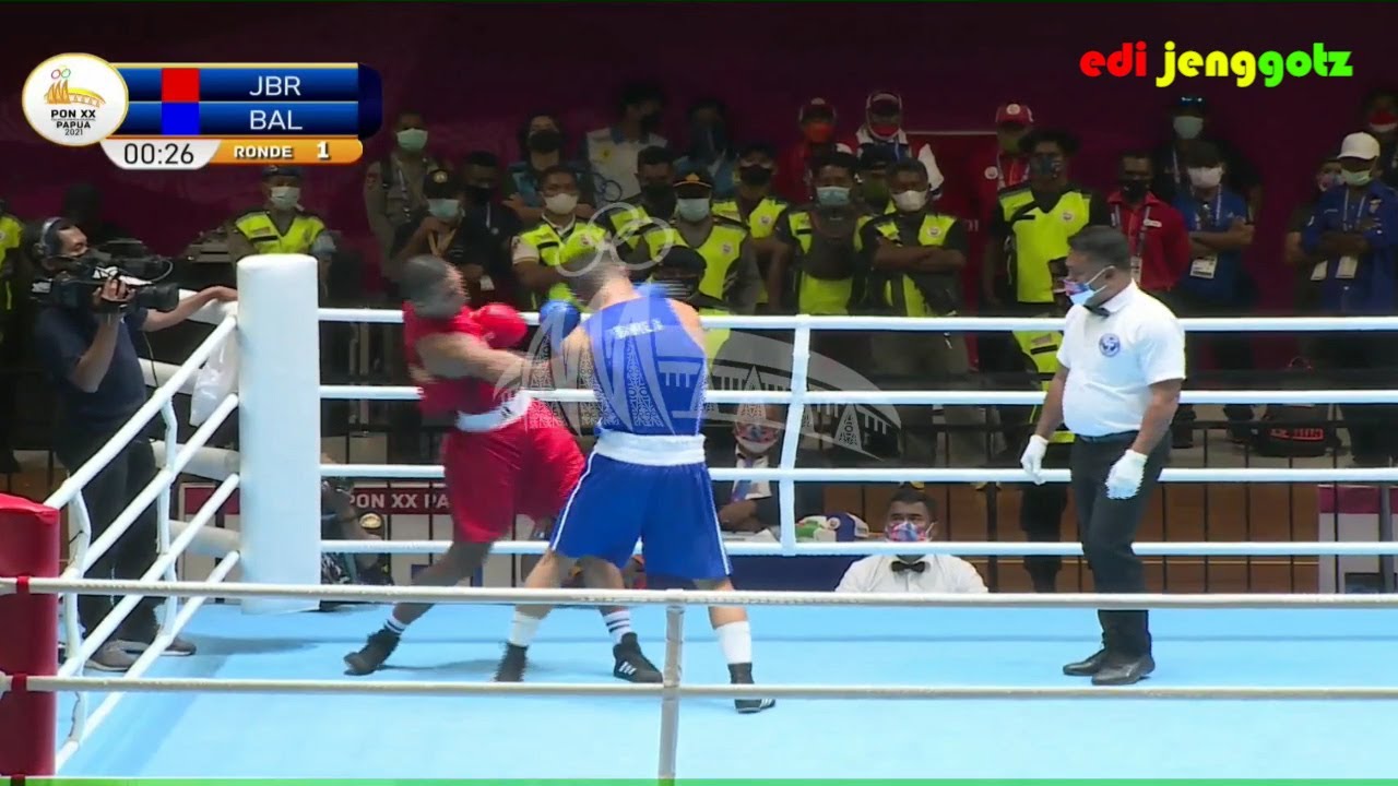 FINAL TINJU MAIKEL MUSKITA JABAR VS CAKTI PUTRA KELAS 75KG PON XX PAPUA 2021
