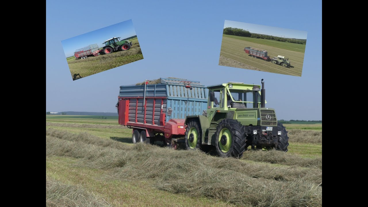 Heu einfahren mit MB Trac 1500/Fendt 409/Mengele Super Rotant/Mengele Garant