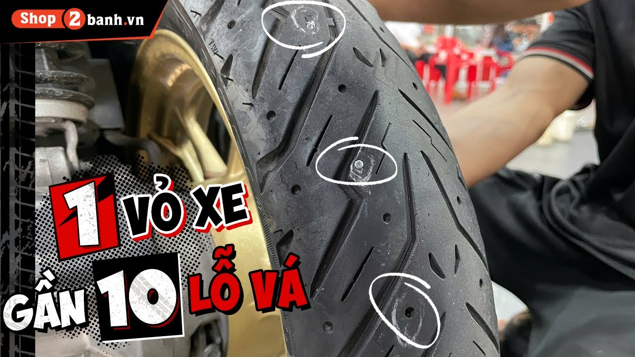 1 vỏ xe mà gần gần 10 lỗ vá !!!