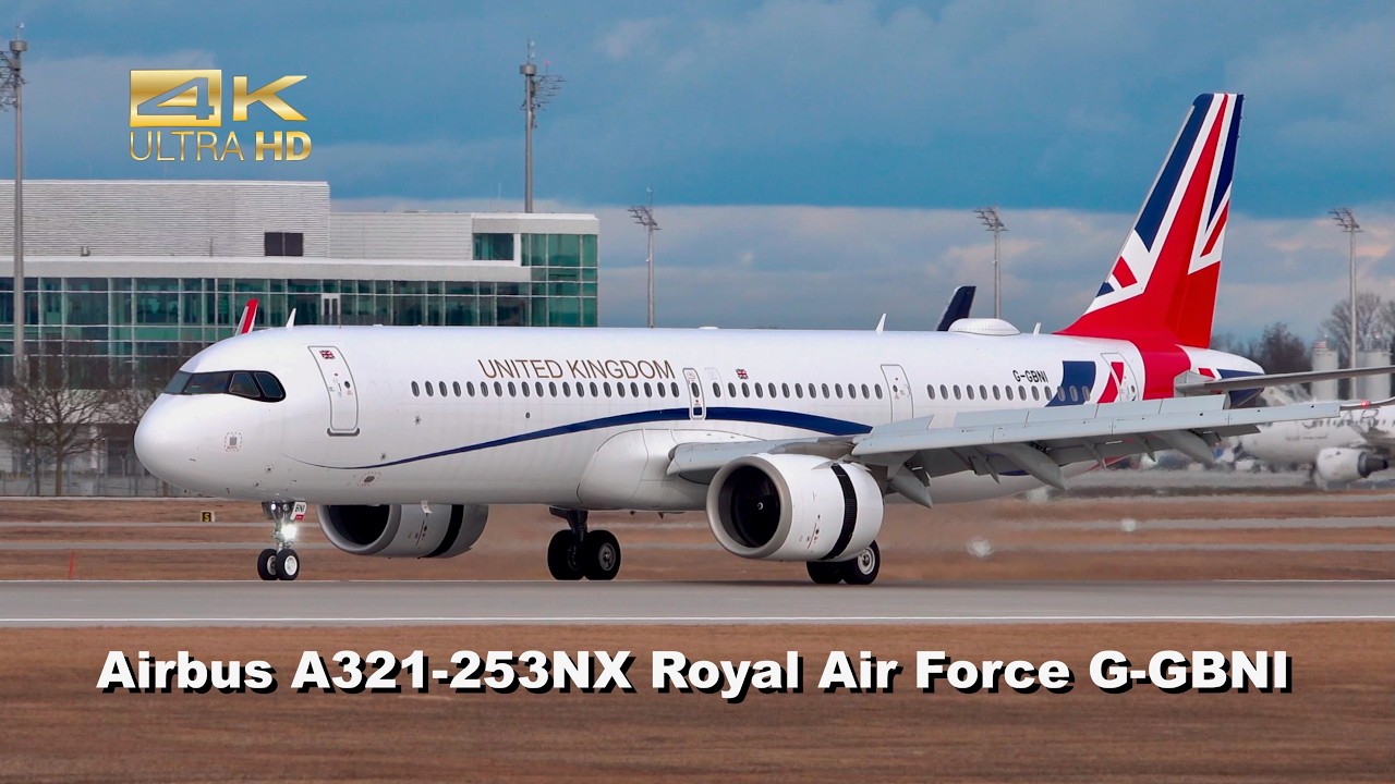 Airbus A321-253NX NEO from the Royal Air Force RAF G-GBNI arrival at Munich Airport #uk #a321neo