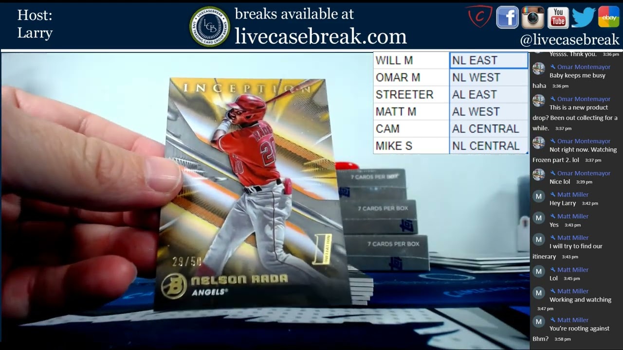2023 BOWMAN INCEPTION RELEASE DAY BREAK 6 BOX RANDOM DIVISIONAL