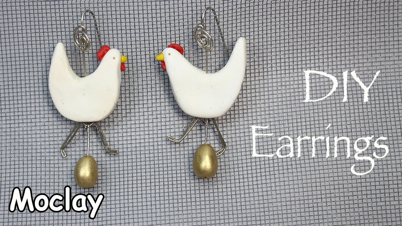 Diy Hen Earrings - Polymer clay tutorial