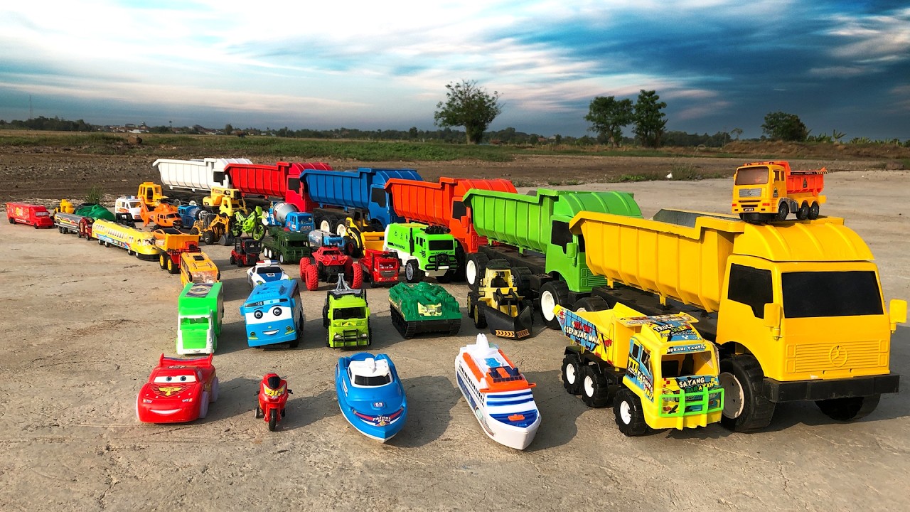 🚜 WOW!! Truk Super Tronton Muat Mainan : Truk Molen, Truk Oleng, Bus Tayo, Mobil Balap 🚔