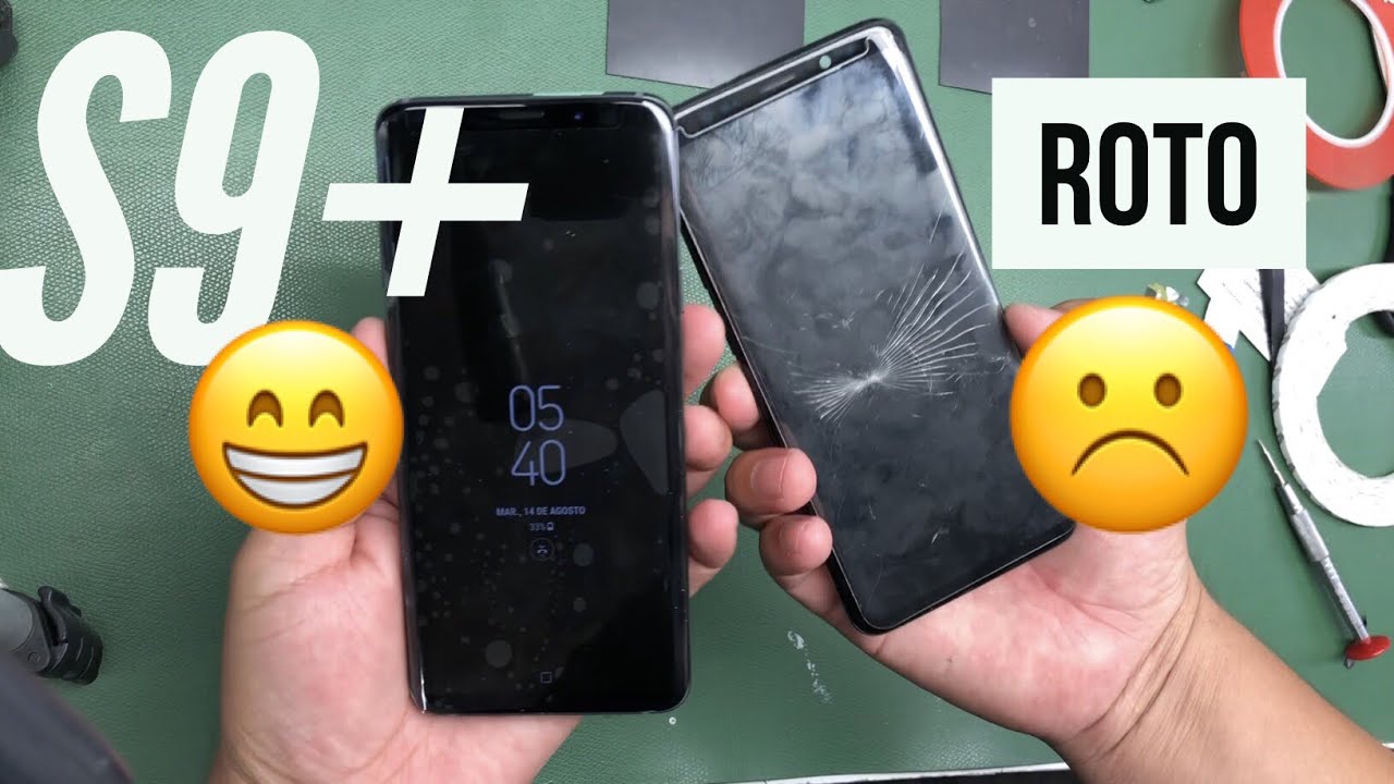 samsung galaxy s9+ roto la forma correcta de reemplazar la pantalla muy fácil de hacer
