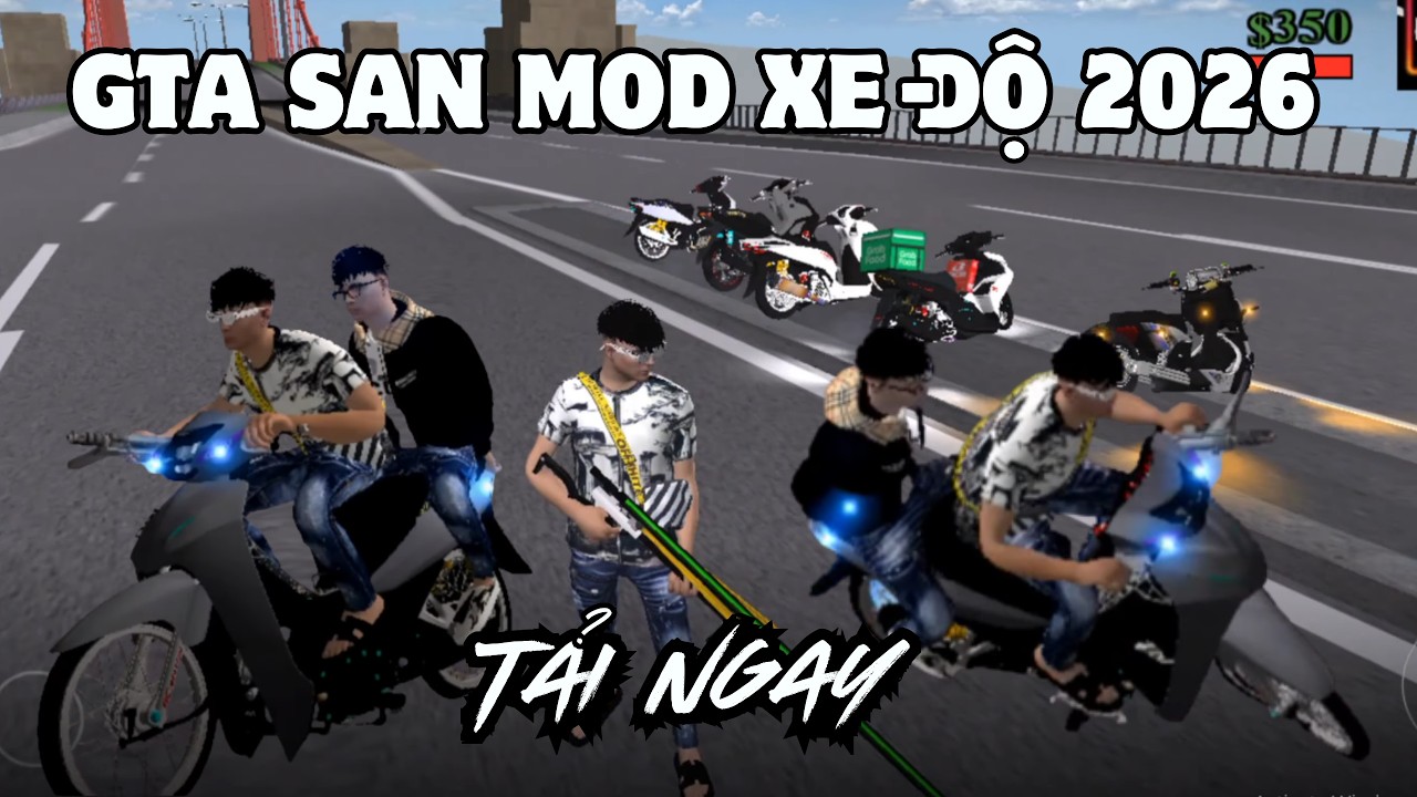GTA San Share Pack Mod Xe Độ 2026 – AB, SH, Wave, V10 | Haza Boy Phố Đua Xe