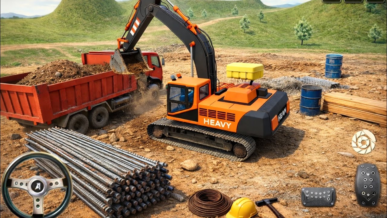 City off Road Construction Simulator 3d android Games Mud Lifting in Dumper JCB Excavator 