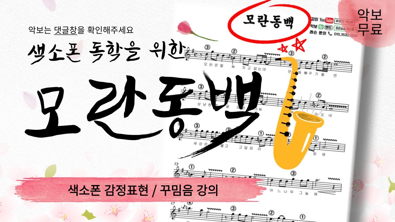 왕초보 탈출! 색소폰 독학을 위한 모란동백 강의